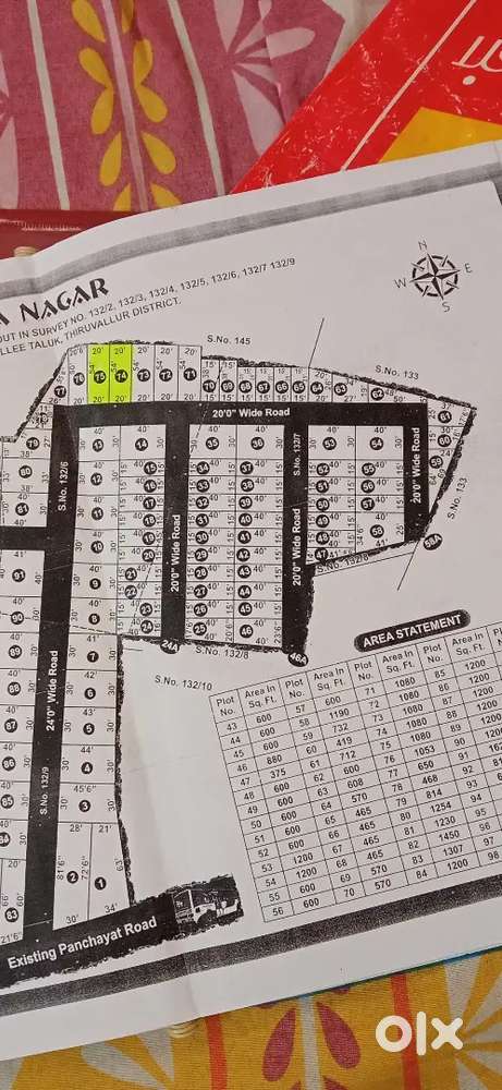 Plot for sale at Thiruninravur.