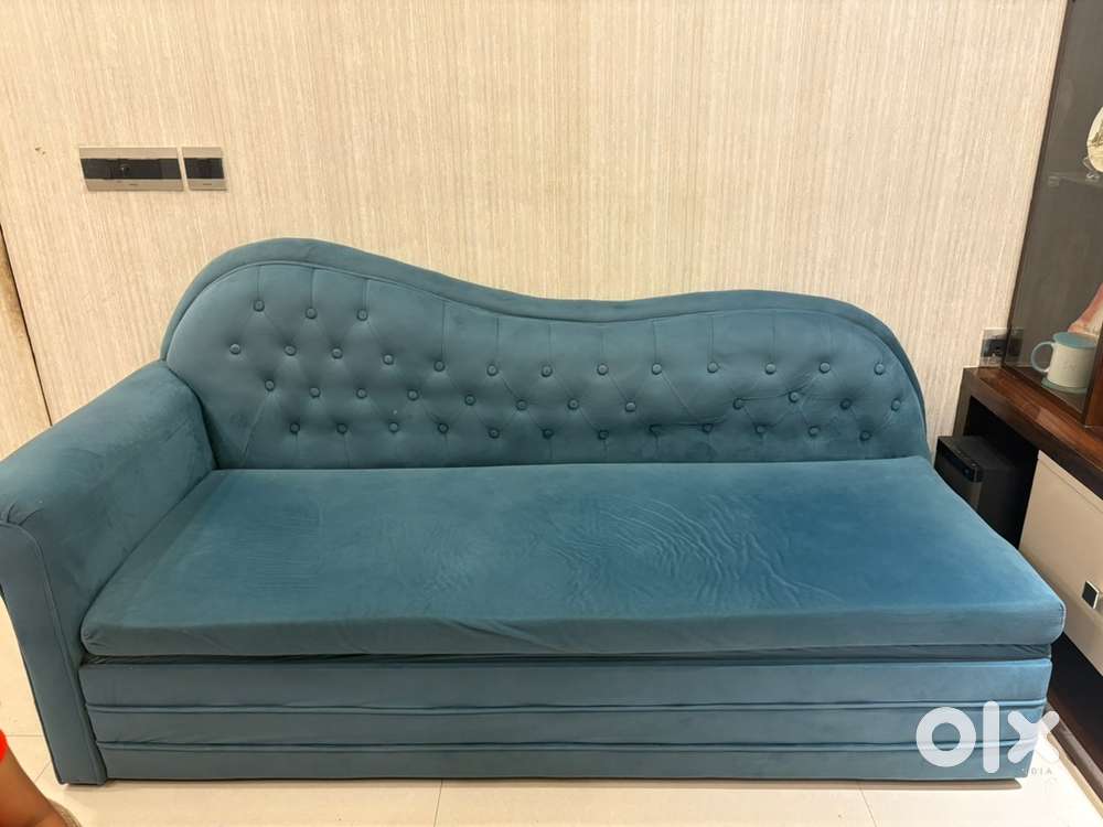 Velvet Sofa Cum Bed with Storage