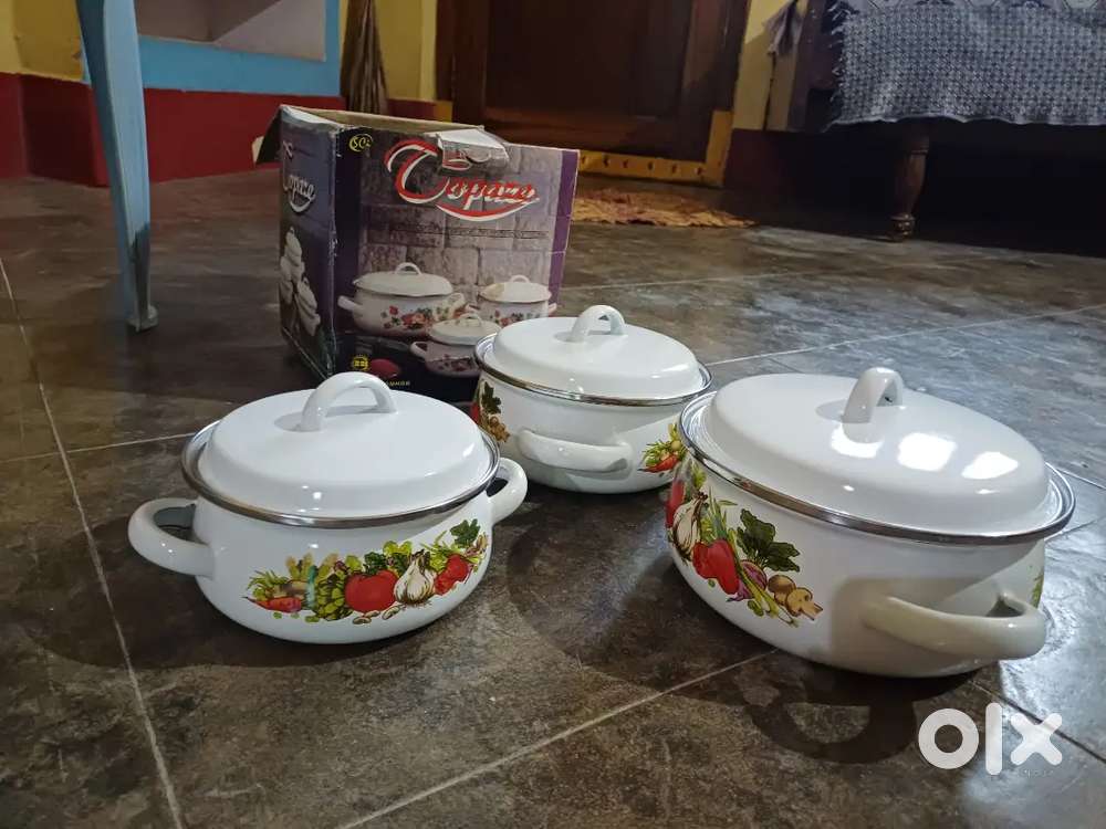 3pc Dish Bowl Set with caps