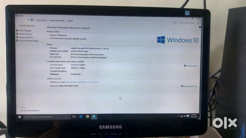 Desktop hp Intel processor with samsung TFT