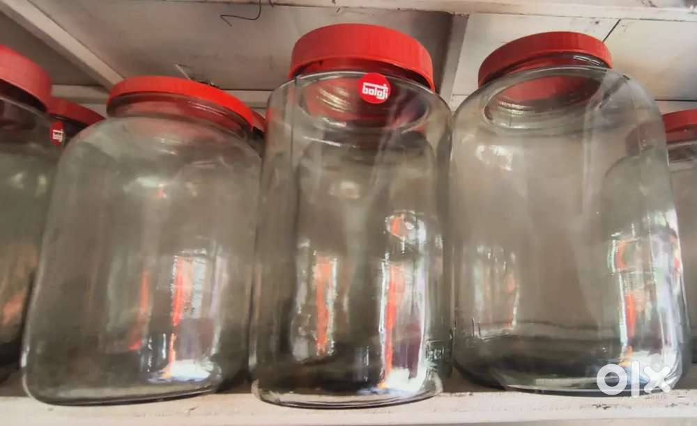 Glass JAR with Plastic Red Lid