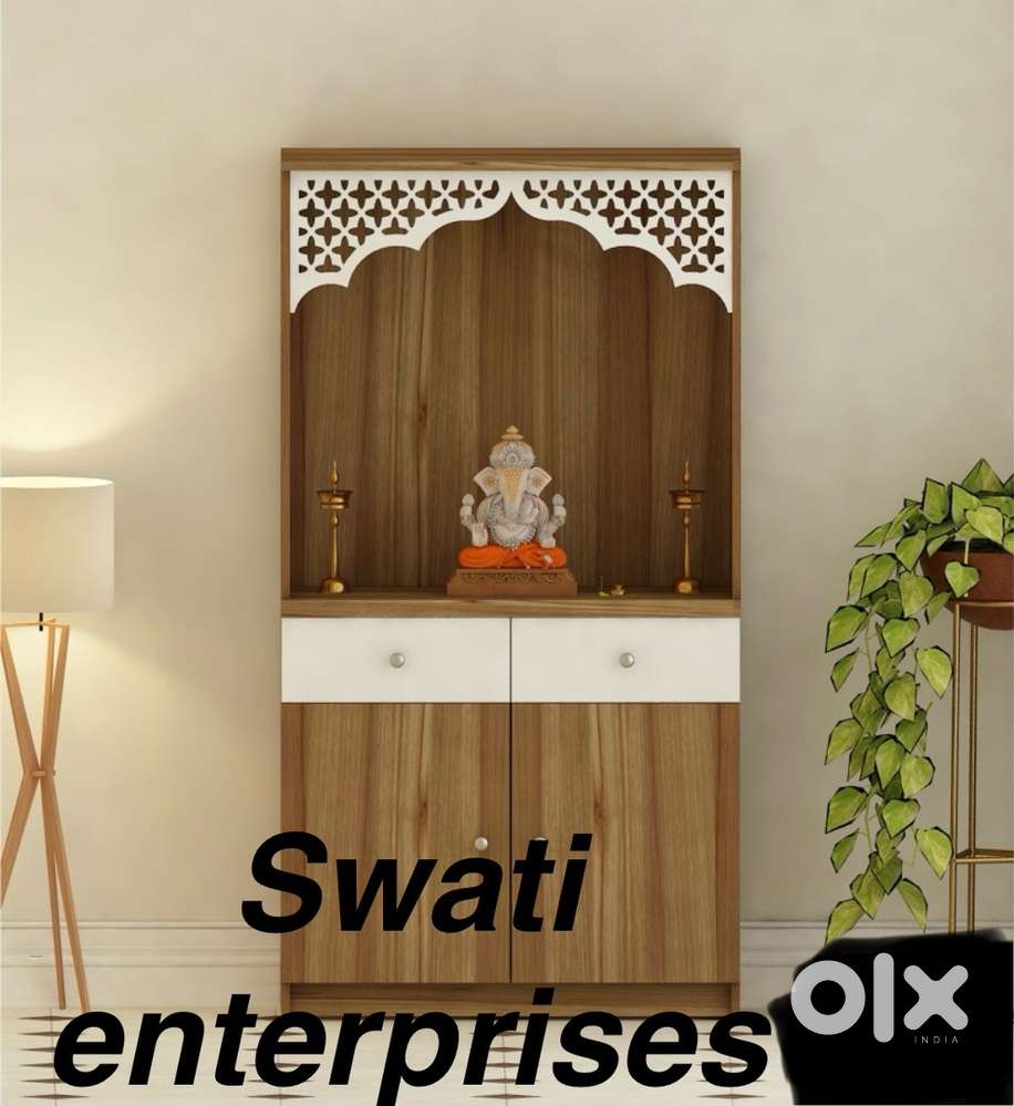 New full size 5x2.5 wooden temple with storage pooja ghar mandir