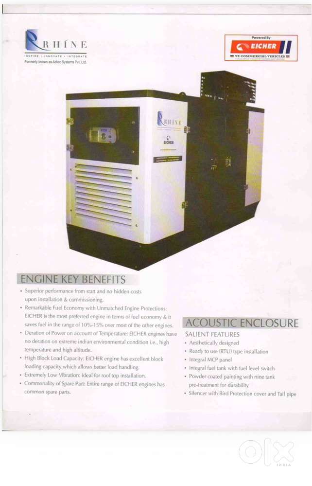 EICHER POWERED 40 KVA GENERATOR