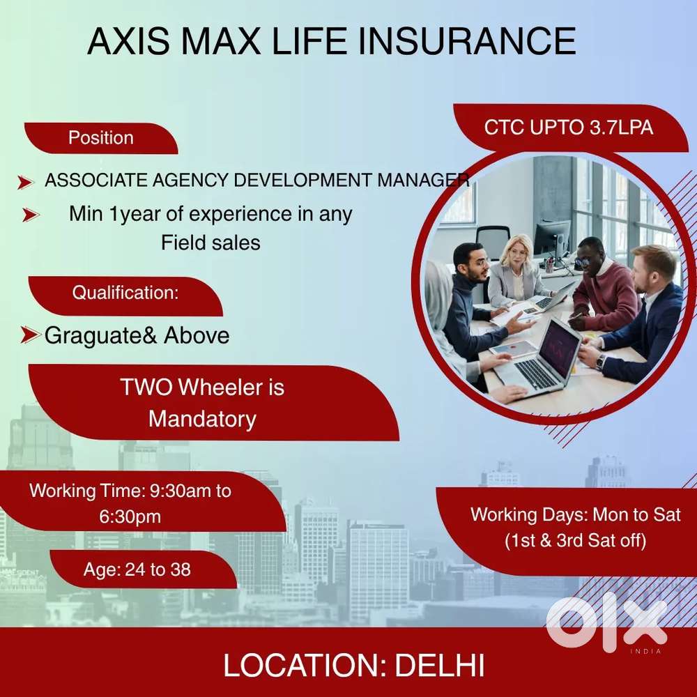 Delhi/AADM/min1yrexp sales field/ctc upto3.7lpa/two wheeler/graduation