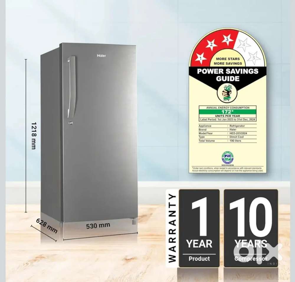Haier 190L 3 star Direct Cool Refregirator