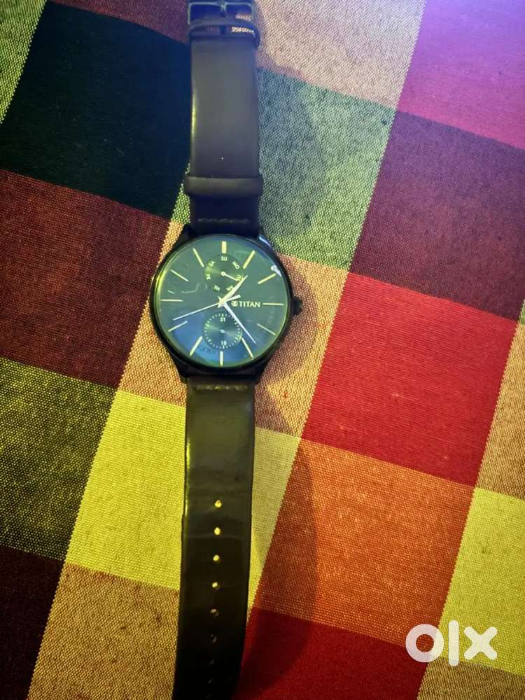 Titan Analog Green Dial Men's Watch-NP9 Genuine Leather, Brown Strap