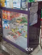 2 Wood and glass cupboard for shop
