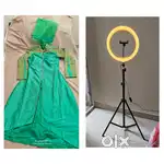 Selfie stick  , Crop top green colour, pichkari
