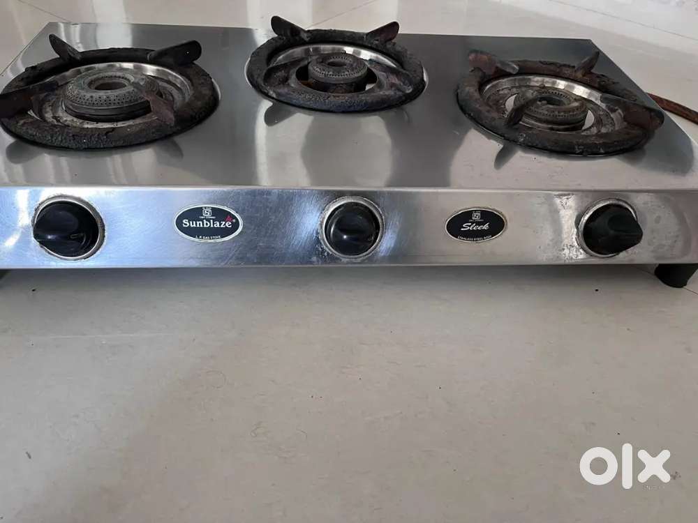 Stainless steel LPG gas stove 3 burners with lighter
