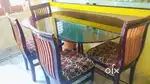 Glass Dining Table with 4 wooden chairs