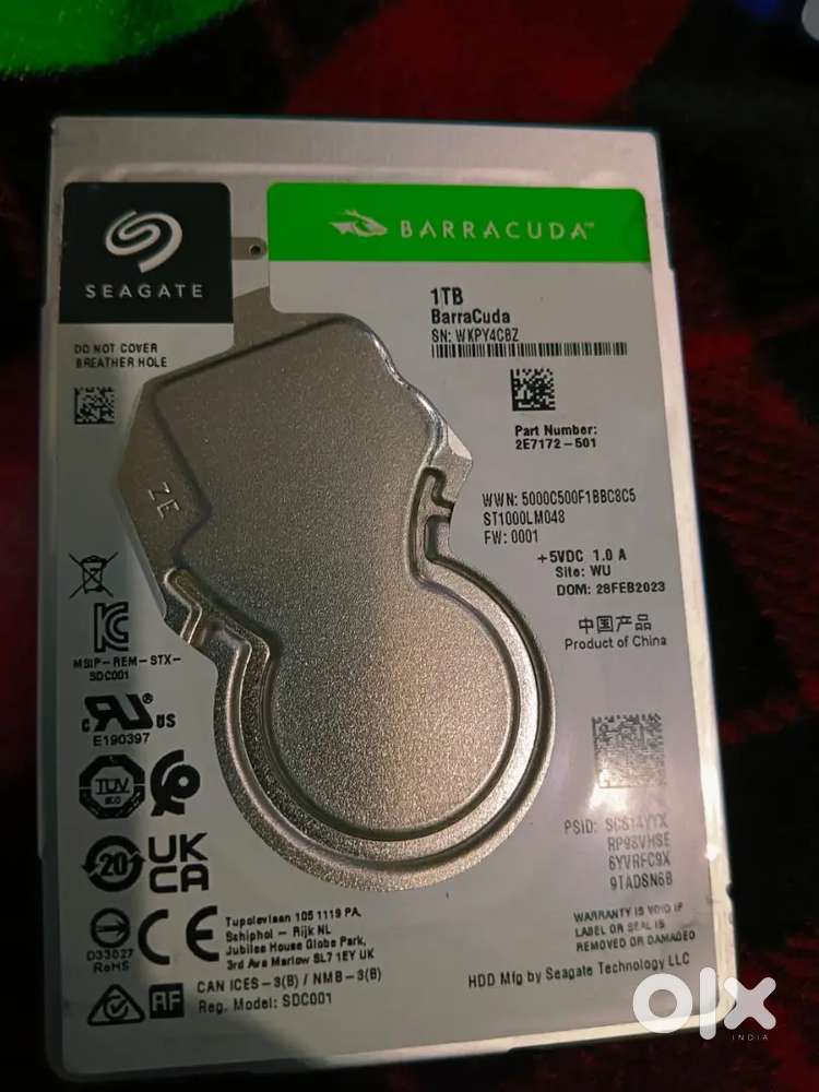 1TB LAPTOP HARDDISK 6 MONTHS OLD