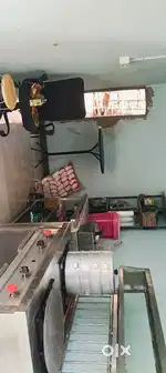 Fast food full setup , counter and equipment, rack and tables