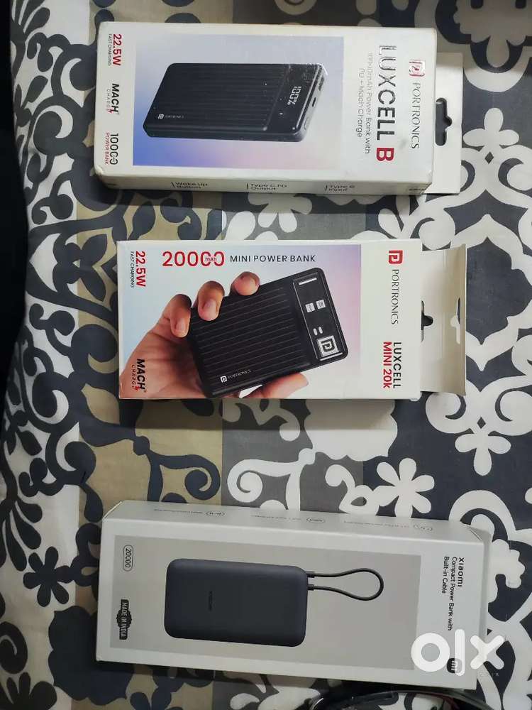Sealed packed items MI power bank portronics power bank and JBL 760 NC