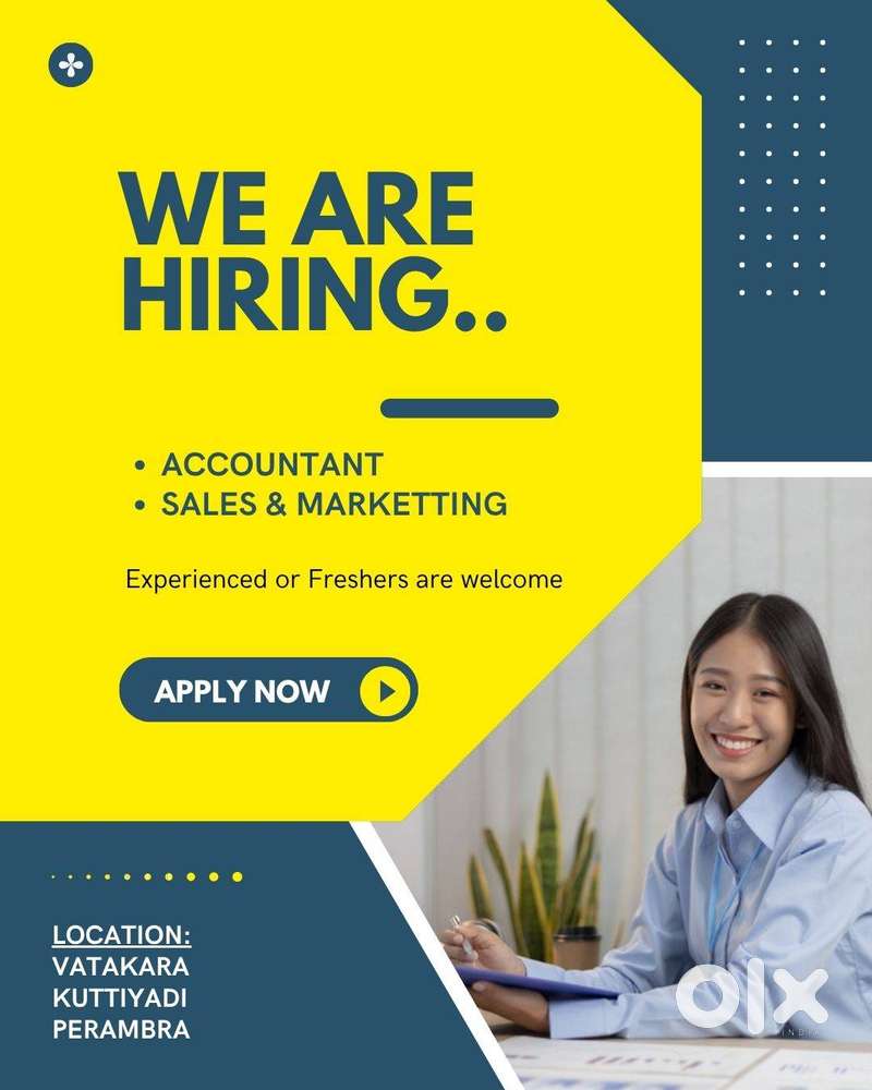 Required Accountant/Sales/Office staff - Freshers or Experienced