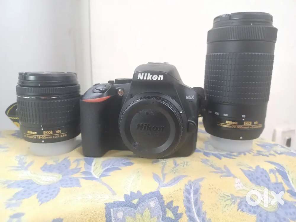 Nikon D3500 DSLR camera with 2 lenses