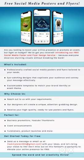 Free Social Media posts, YouTube thumbnails, Logos and more