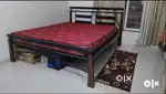 QUEEN SIZE 5 × 6.5 BED (METAL_WOOD LEGS) WITH SPRINGFIT MATTRESS & PLY