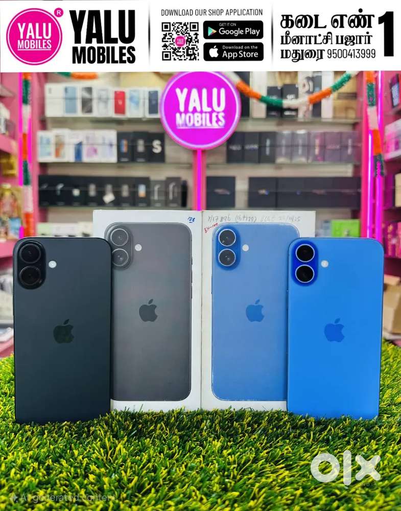 IPHONE 16PLUS 128GB (BLUE & BLACK) BOX FULLKIT  (BRAND NEW CONDTION)