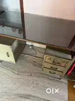 Iron table and a wooden table