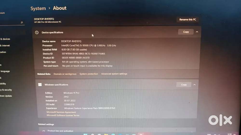 H.P computer all accessories are H.P company processor intelcore i5