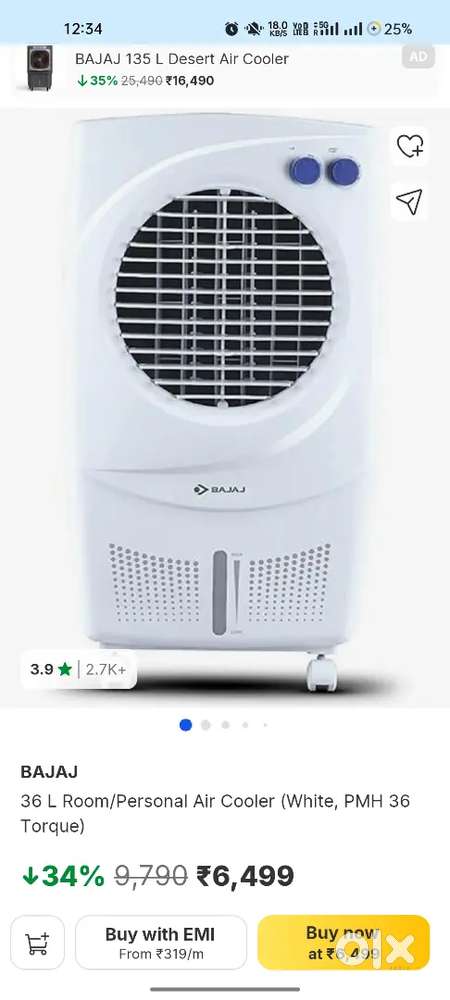 Bajaj 36 Liter Cooler in Very Good Condition