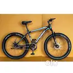 dual disc brakes cycle, front suspension and 3inch tyres and 1year old