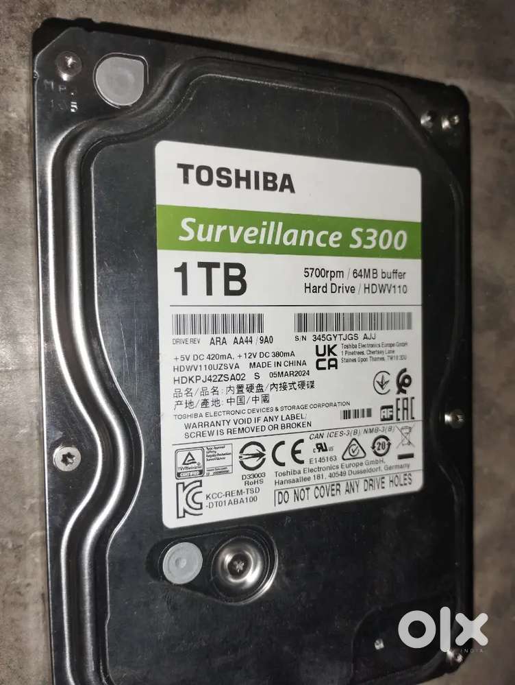 1 TB tosiba hard disk new