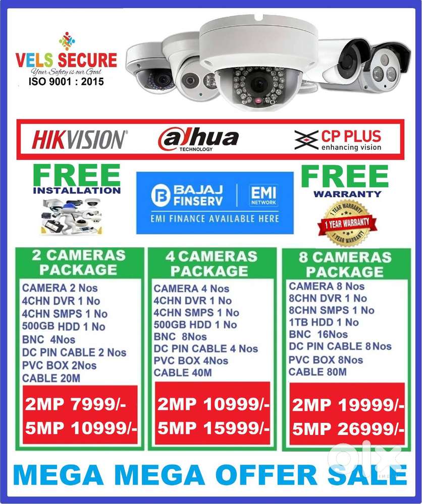 OFFER OF          2MP HIKVISION or DAHUA or CP PLUS CCTV CAMERA   DAY