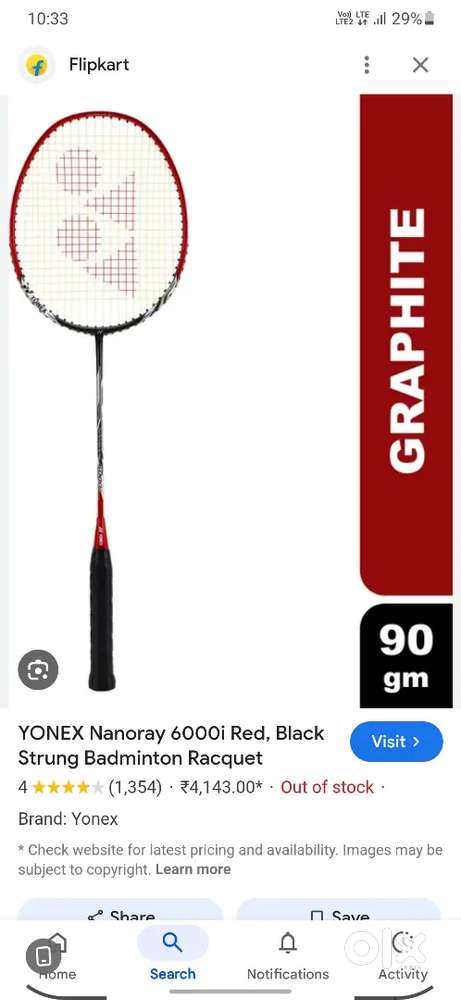 yonex racket 6000i model