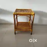 Wooden table and cane fixtures