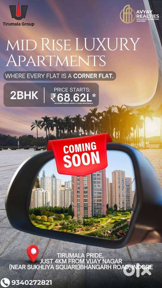 Every flats are corner and east west facing, spacious