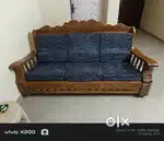SOFA SET WOODEN 3 PIECE- ALMOST NEW