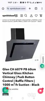 GLEN Chimney 60cm 3 speed