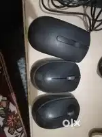 Two Logitech wireless and one dell wired mouse