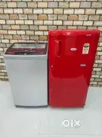 # red colour QA Whirlpool 190 ltrs single door and Haier 6.2kg top loa