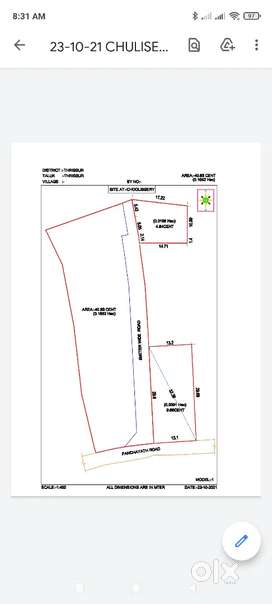 4.8 cent developed House plot at Choolissery Kolangattukara.