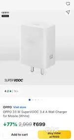 OPPO 33W SUPERVOOC CHARGER with BOAT HIGH QUALITY DATA CABLE seal pack