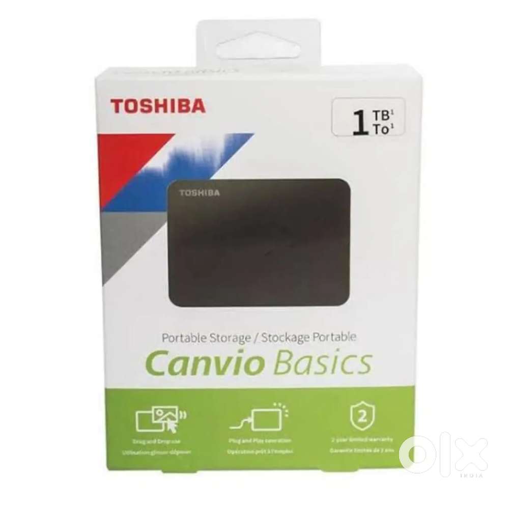 1 TB Toshiba Canvio Basics 2 pcs external hard disk drive hdd with bil
