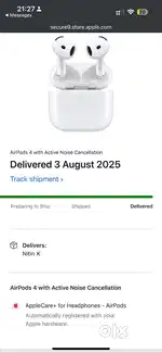 Apple AirPods 4 ANC with Apple Care +