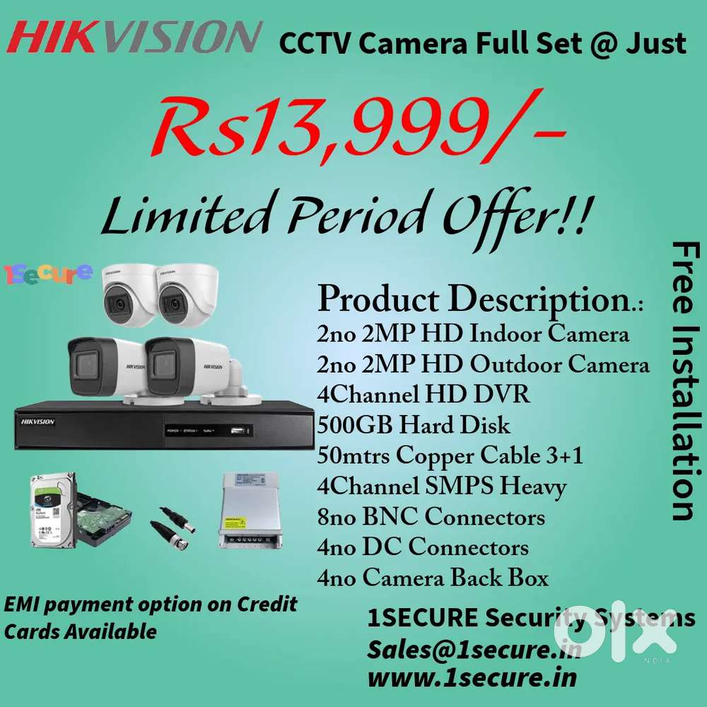 Mega Offer: Hikvision CCTV Camera full Set – ₹13,999/-