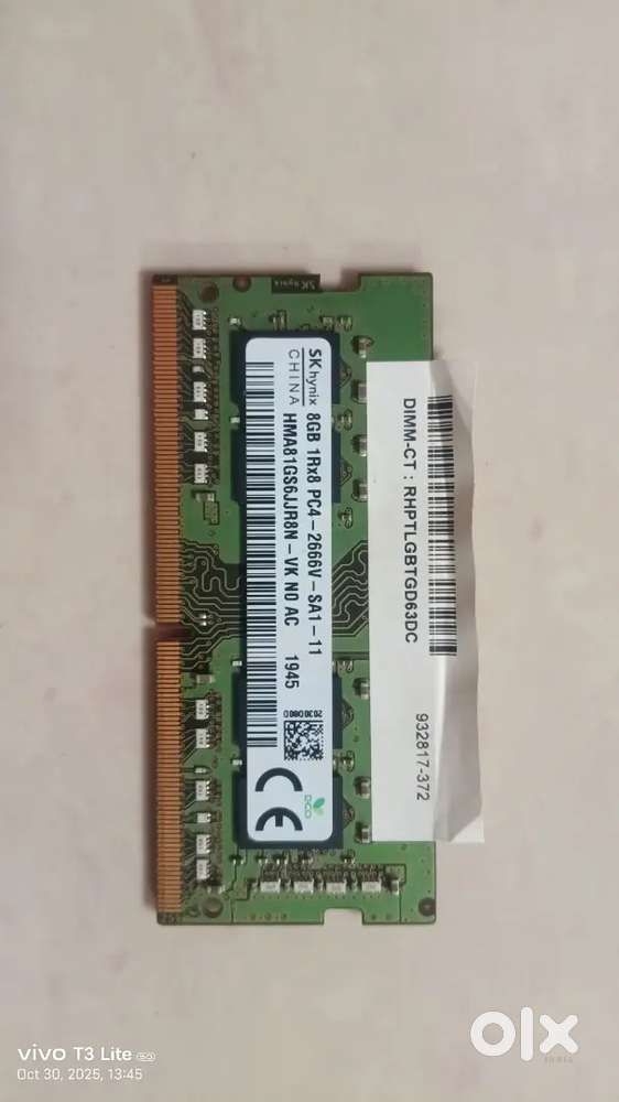 8GB 1RX8 PC4 -2666V-SA1-11