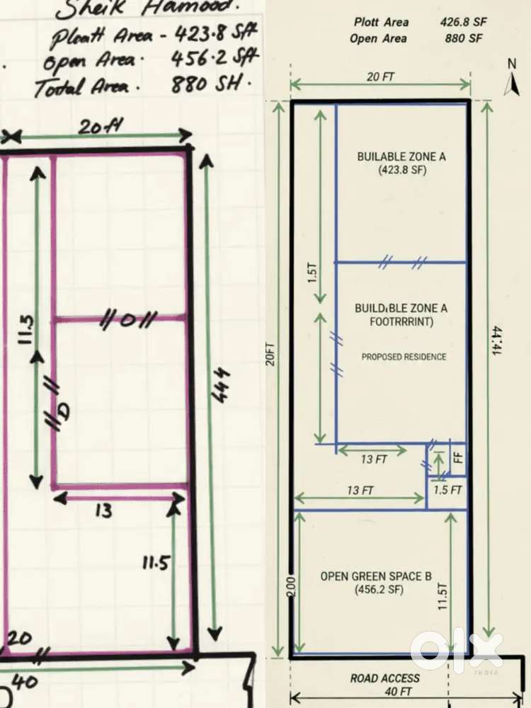plot for sale with rental rooms
