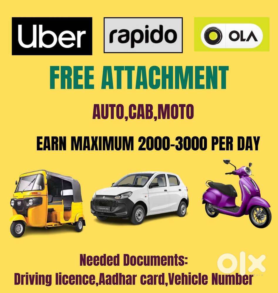 UBER OLA RAPID0 VEHICLE ATTACHMENT-JOIN NOW EARN MORE