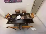 Dining table with six chairs