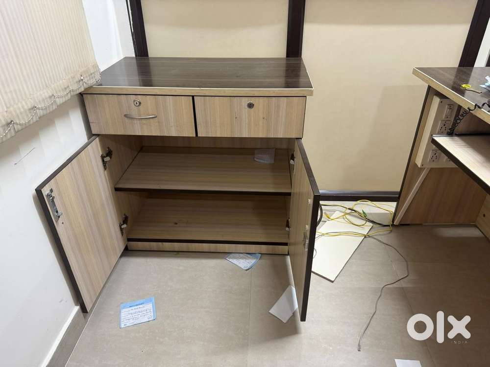 Table with drawer and cupboard