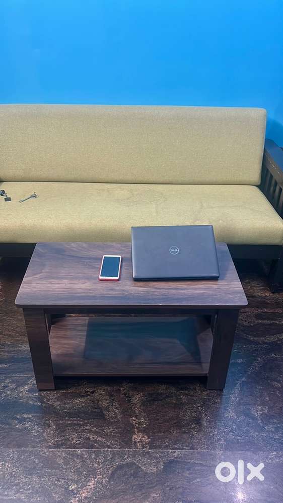 Wooden Sofa with Center Table – Excellent Condition