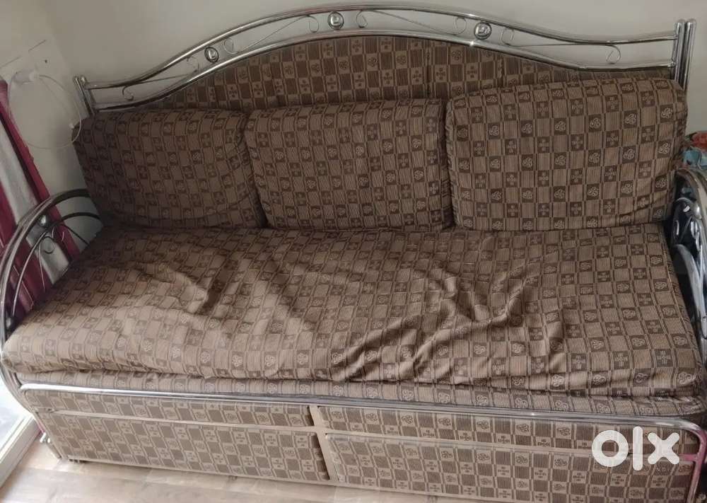Steel Sofa Cum Bed with Storage – Good Condition