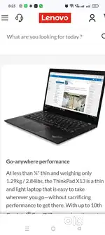 Light weight quality model Lenovo ThinkPad x380 lap,i5-8th gen rs18000