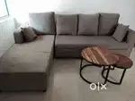 Sofa and center table.