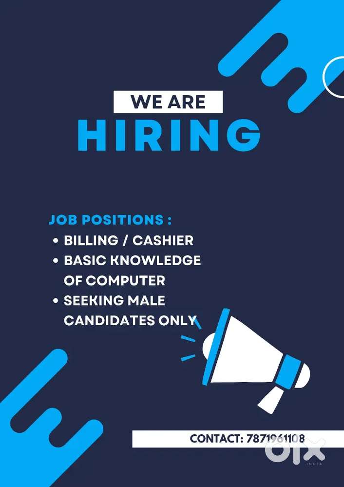 We are hiring for Cashier